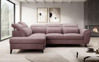 Designer Sofa Nobile mit verstellbarer Rückenlehne Samt Rosé Links