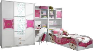 Kinderzimmer Zoe3 4-TLG Kleiderschrank Schreibtisch + Regal inkl Bettkasten Bett Mädchen GS-geprüft Blauer Engel Jugendzimmer