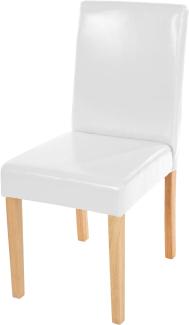 Esszimmerstuhl Littau, Küchenstuhl Stuhl, Kunstleder ~ weiß, helle Beine