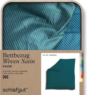 Schlafgut Woven Fade Bettwäsche | Bettbezug einzeln 200x200 cm | petrol-deep-green-deep