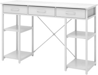 Vicco Schreibtisch Chino Weiß 120 x 78 cm mit 3 Schubladen