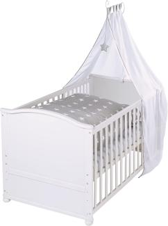Roba 'Lukas' Kombi-Kinderbett weiß, 70 x 140 cm, inkl. Matratze und Ausstattung 'Little Stars'