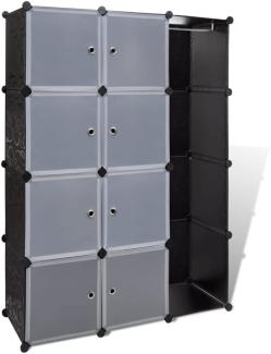 vidaXL Modularer Schrank mit 9 Fächern 37×115×150 cm Schwarz und Weiß