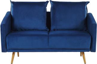 2-Sitzer Sofa Samtstoff dunkelblau MAURA
