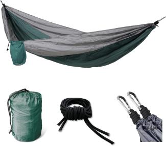 SVITA Hängematte Outdoor Camping ultraleicht Befestigung 1-2 Personen Blau Grün Hellgrau