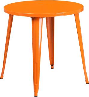 Flash Furniture Tisch für drinnen und draußen aus Metall, kommerzielle Qualität, 76,2 cm, Orange