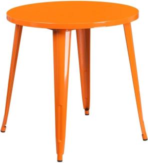 Flash Furniture Tisch für drinnen und draußen aus Metall, kommerzielle Qualität, 76,2 cm, Orange