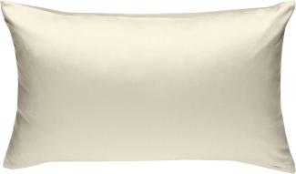 Bettwaesche-mit-Stil Mako-Satin / Baumwollsatin Bettwäsche uni / einfarbig natur Kissenbezug 50x70 cm