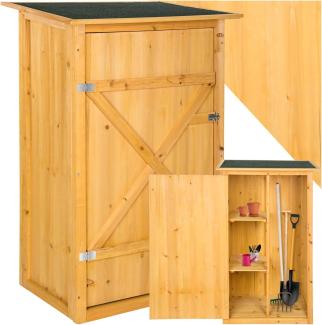 tectake Gartenschrank Taman mit Flachdach - braun