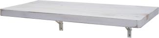 Wandtisch HWC-H48, Wandklapptisch Wandregal Tisch, klappbar Massiv-Holz ~ 100x50cm shabby weiß
