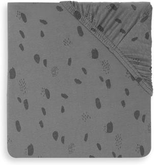 Jollein Spannbettlaken Laufgitter Jersey 75 x 95 cm - Spot - Storm Grey