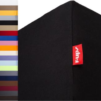 r-up Beste Spannbettlaken 90x200-100x220 bis 35cm Höhe viele Farben 95% Baumwolle / 5% Elastan 230g/m² Oeko-Tex stressfrei auch für hohe Matratzen (schwarz)