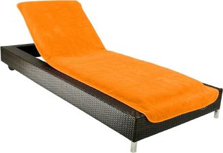 Brandsseller Schonbezug für Gartenliege, Strandliegenauflage, Frottee Schonbezug, 100% Baumwolle (ca. 75x200 cm, Orange)