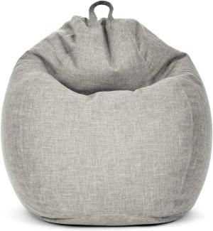 Green Bean© Indoor Sitzsack "Home Linen" mit 200 Liter mit EPS-Perlen Füllung - Bodenkissen Liegekissen Sitzkissen Lounge Silber Grau