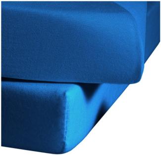 fleuresse Jersey-Elasthan Spannbettlaken Comfort 200x200 cm Meeresblau