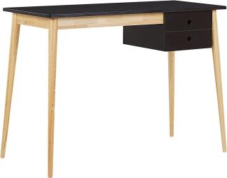 Schreibtisch schwarz / heller Holzfarbton 106 x 48 cm EBEME