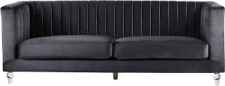 3-Sitzer Sofa Samtstoff schwarz ARVIKA