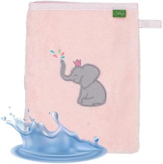 Smithy Waschlappen Baby ELEFANT | 100% Baumwolle Frottee | Waschhandschuh Kinder | Jungen & Mädchen | Geschenk zur Geburt