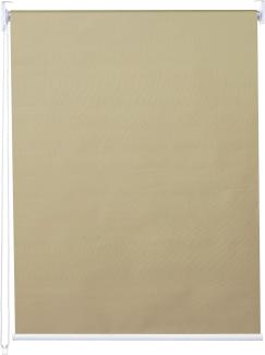Rollo HWC-D52, Fensterrollo Seitenzugrollo Jalousie, 80x160cm Sonnenschutz Verdunkelung blickdicht ~ beige