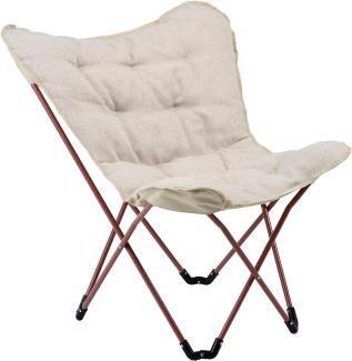 Campingstuhl zusammenfaltbar, Outdoor Butterfly-Stuhl faltbar für Camping und Garten, 83 x 72 x 86 cm, Polyester Lamb’s Wool