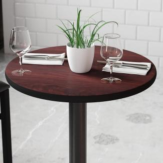 Flash Furniture Runde Tischplatte mit wendbarer Laminatplatte, 61 cm, Laminat MDF, Mahagoni, 24 in Round
