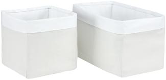 KraftKids Stoff-Körbchen in Leinen leicht grünes Weiß, Aufbewahrungskorb für Kinderzimmer, Aufbewahrungsbox fürs Bad, Größe 20 x 20 x 20 cm