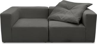 DOMO. Collection Modulsofa Adrian, 2 Sitzer aus Zwei Polsterecken, 2 Couch, Sofa, Modul, 216 cm in dunkelgrau