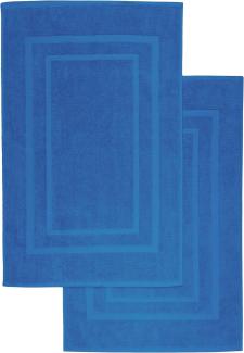 NatureMark 2er Pack Badvorleger Badematte | Premium Qualität | 100% Baumwolle | 50 x 80 cm | Duschvorleger Duschmatte Doppelpack | Farbe: Royal blau