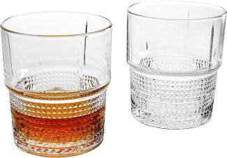 2x Novecento Whiskyglas 370ml I Old Fashioned Glas I Hochwertige Qualität