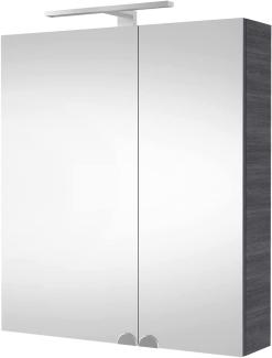 Planetmöbel Spiegelschrank Badezimmer mit LED Beleuchtung 60 cm (Anthrazit)