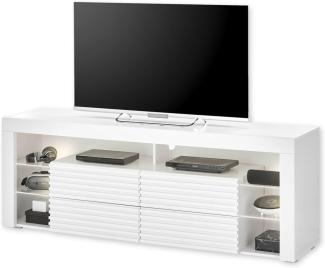 GOAL 2 TV-Lowboard mit LED-Beleuchtung in Weiß - TV Schrank mit viel Stauraum für Ihr Wohnzimmer - 179 x 67 x 44 cm (B/H/T)