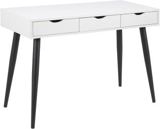 'Neptun' Schreibtisch, weiß / Metall schwarz, 77,1 x 50 x 110 cm