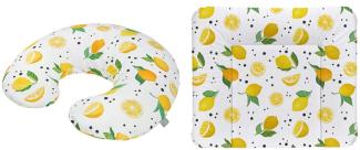 Rotho Babydesign Stillkissen-Set Mini, 180 x 33 cm, Inkl. Breite Wickelauflage, 85 x 72 cm, ab 0 Monate, Lemon Chill