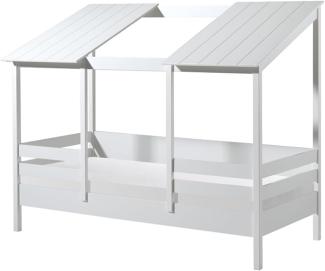 Vipack Hausbett mit 90 x 200 cm Liegefläche, offenes Dach in Weiß