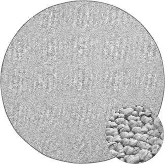 Woll-Optik Teppich Wolly - grau - 133 cm Durchmesser