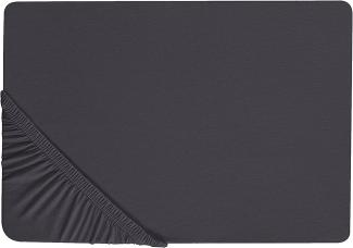 Spannbettlaken schwarz Baumwolle 140 x 200 cm HOFUF