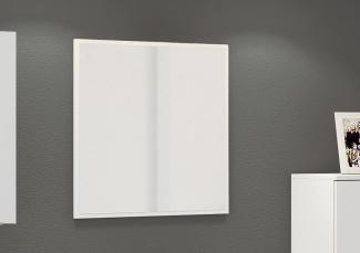 Badspiegel >Garda< in weiß-matt aus MDF, Spiegelglas - 60x64x2cm (BxHxT)