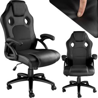 TecTake Sportsitz Chefsessel Stuhl ergonomischer Gaming Bürostuhl Racing Schalensitz - Diverse Farben - (Schwarz-Schwarz)
