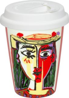 Könitz Picasso Femme Au Chapeau Coffee To Go Mug mit Deckel, Becher, Kaffeebecher, Porzellan, 380 ml, 11 5 162 1991