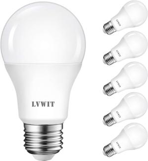 LVWIT LED E27 Birne, 75W Kaltweiß 6500K, ultrahell 1055 lm, matte LED Lampe (6er Pack)