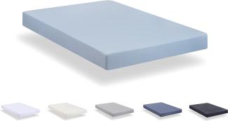 Todocama - Spannbettlaken aus gebürsteter Mikrofaser, extra weich, (Bett 135 x 190/200 cm, Hellblau)