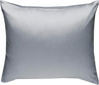 Bettwaesche-mit-Stil Mako-Satin / Baumwollsatin Bettwäsche uni / einfarbig grau Kissenbezug 40x40 cm