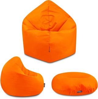 BuBiBag - 2in1 Sitzsack Bodenkissen - Outdoor Sitzsäcke Indoor Beanbag in 32 Farben und 3 Größen - Sitzkissen für Kinder und Erwachsene (145 cm Durchmesser, Orange)