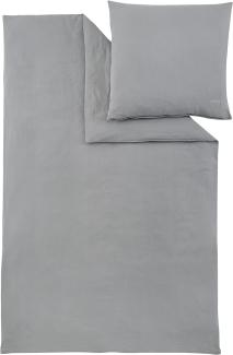 IBENA Bettwäsche Musselin UNI (BL 135x200 cm) BL 135x200 cm grau Bettbezug Bettzeug