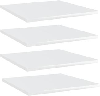 vidaXL Bücherregal-Bretter 4 Stk. Hochglanz-Weiß 40x40x1,5 cm