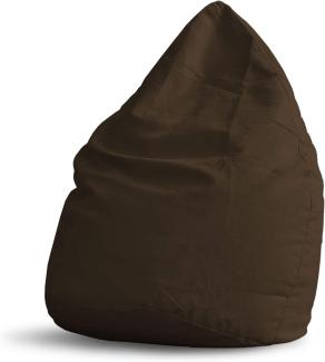 Lumaland Luxury XL Microvelours Sitzsack stylischer Beanbag 120L Füllung - Tropfenform Sitzkissen Sessel Hocker - Ideal für Wonzimmer und Kinderzimmer - Braun