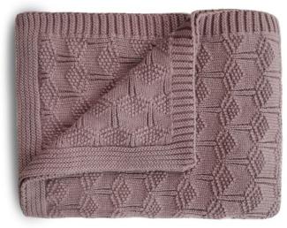 mushie Gestrickte Decke für Baby & Kinder | Decke auf 80x100 cm & 100% Bio-Baumwolle | Vielseitig & Perfekt für jedes Wetter (Honeycomb Desert Rose)