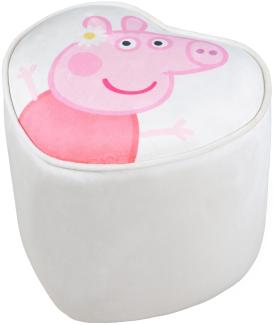 roba Kinderhocker im Peppa Pig Design - Hocker für Mädchen & Jungen ab 18 Monaten - Belastbar bis 60 kg - Polsterhocker in Herzform - Beige