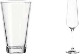 Leonardo Ciao Trink-Gläser, 18-er Set, 300 ml, 021918 & Leonardo Puccini Sekt-Gläser, 6er Set, spülmaschinenfeste Prosecco-Gläser, Sekt-Kelch mit gezogenem Stiel, Champagner-Gläser Set, 280 ml, 069550