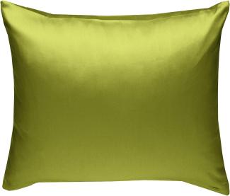 Bettwaesche-mit-Stil Mako-Satin / Baumwollsatin Bettwäsche uni / einfarbig grün Kissenbezug 40x40 cm